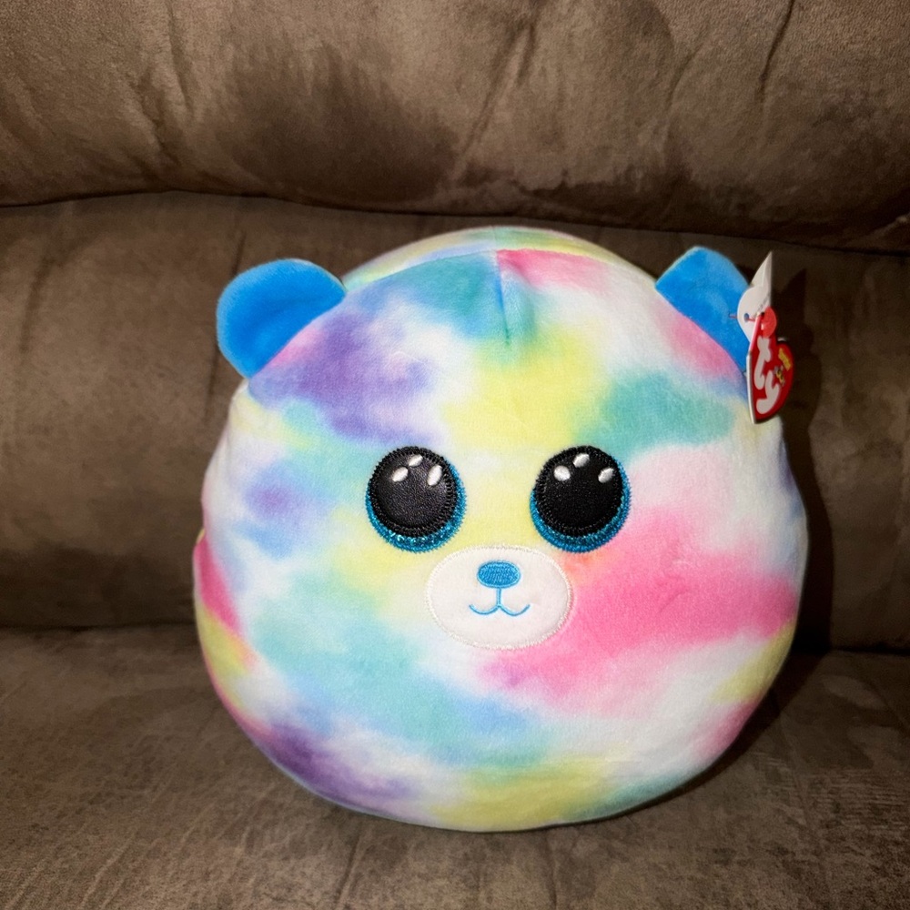 Ty Rainbow Tie-Dye Hope Bear Plush